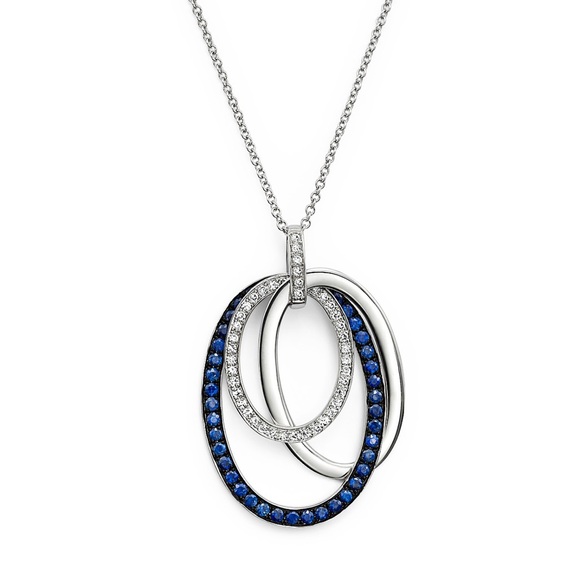 Bloomingdale's Jewelry - Bloomingdale’s Blue Sapphire and diamond white gold neckless